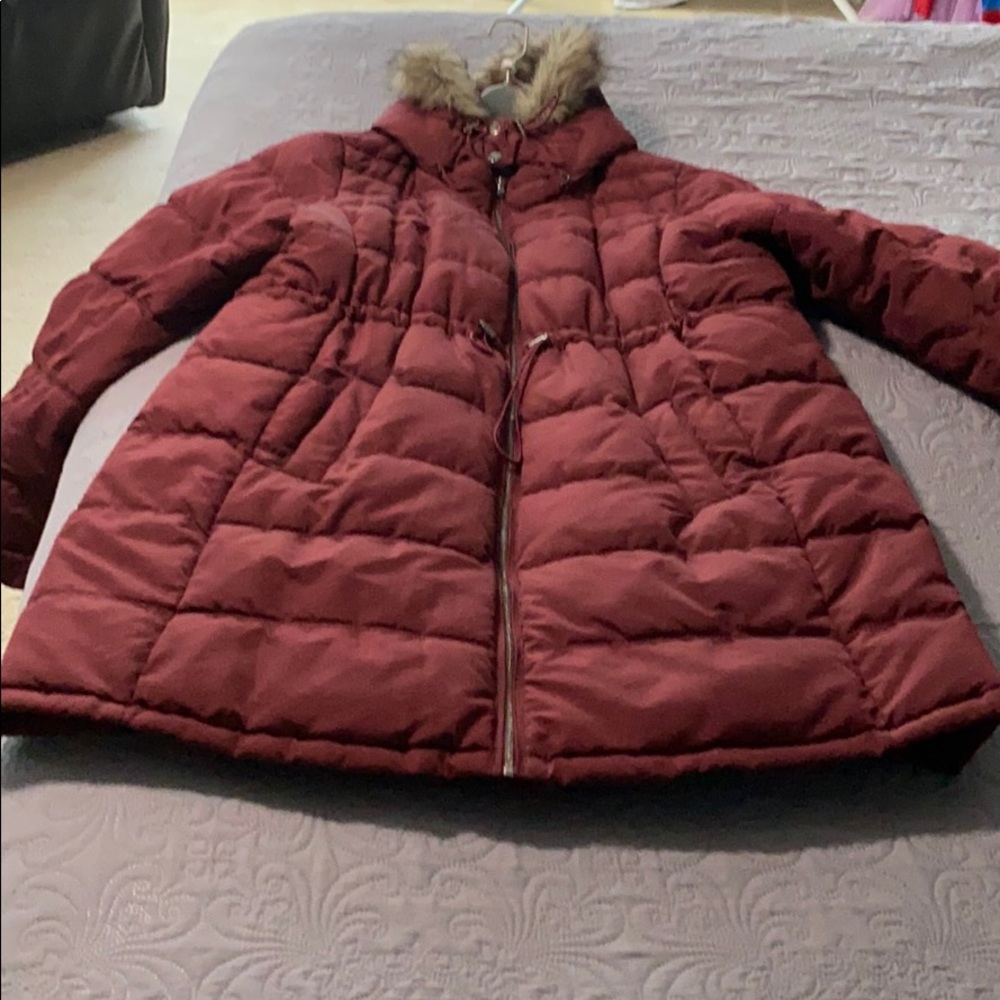 Maternity Red puffer coat